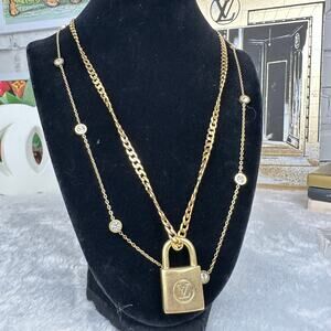 Louis Vuitton Vintage Lock #208 Pendant on chains for Necklace Great gift!